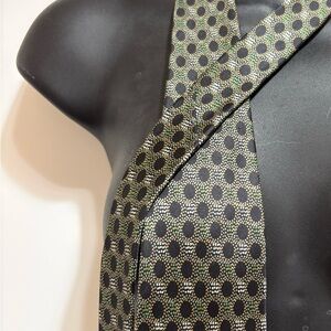 Jacques Fath Paris 100% Silk  Green Black Men’s Necktie
